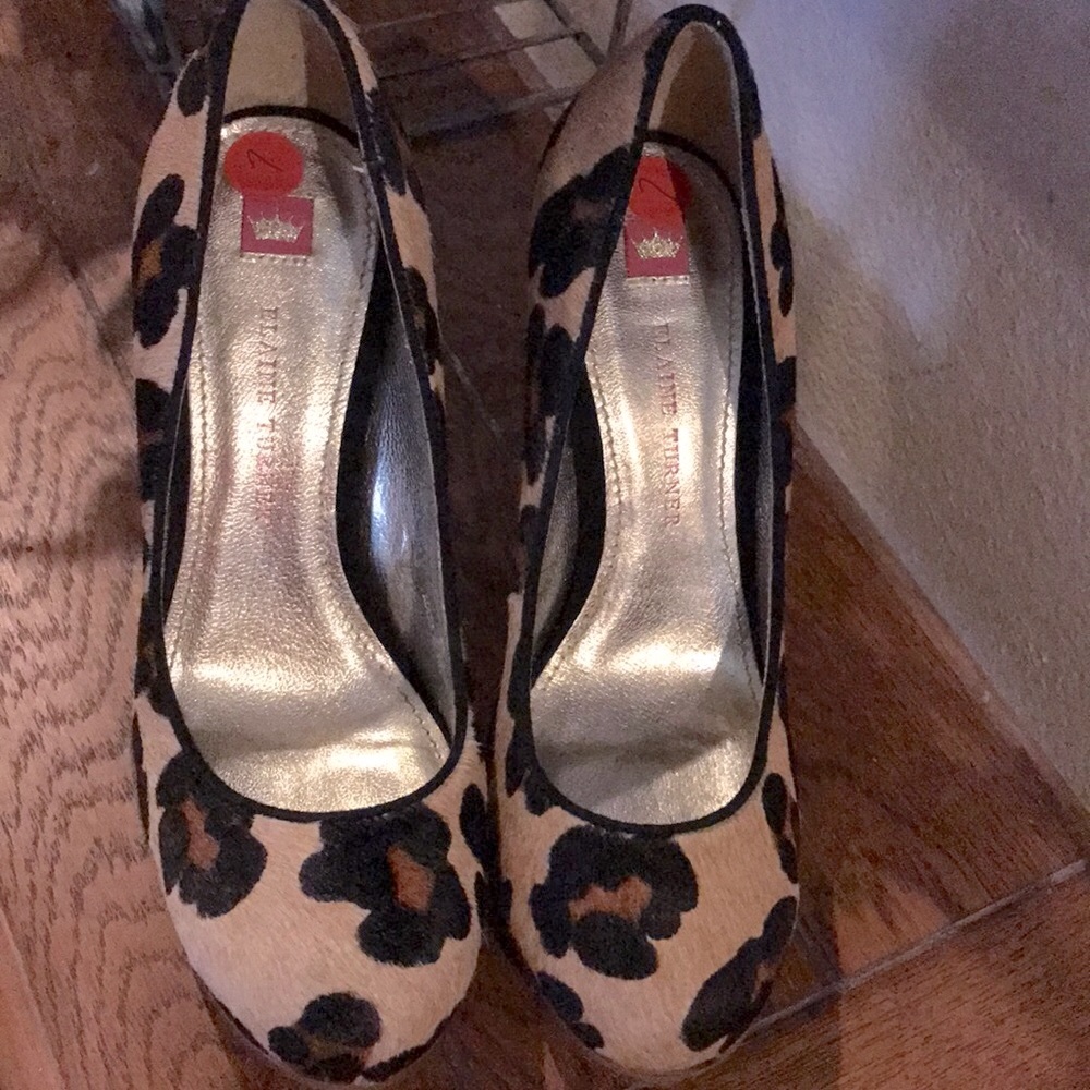 Elaine Turner leather w/leopard print shoes